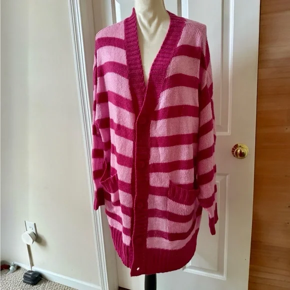 LuLaRoe Striped Cardigan - Size Large - Picture 2 of 5